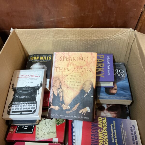 Vintage collection of Winston Churchill speeches and books.