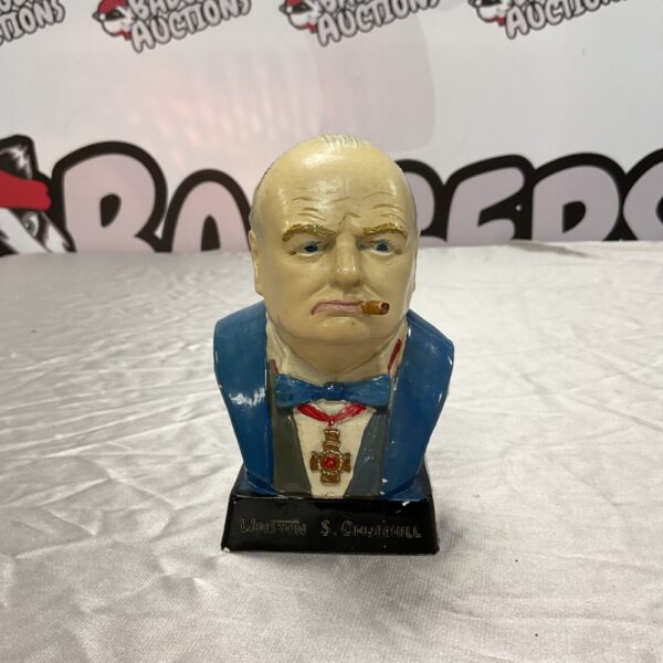 Vintage Winston Churchill bust, detailed collectible historical figure.