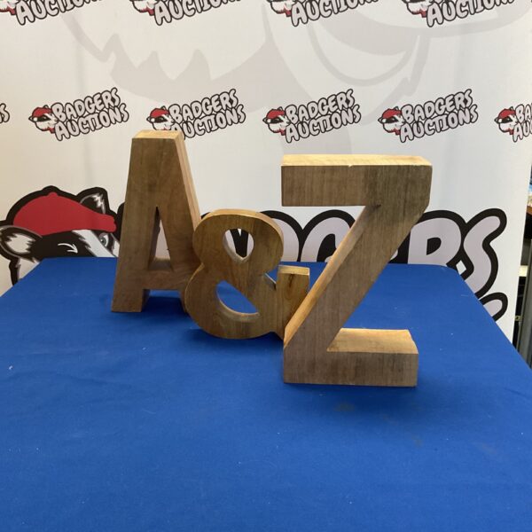Wooden "A" and "Z" letters for rustic home decor.