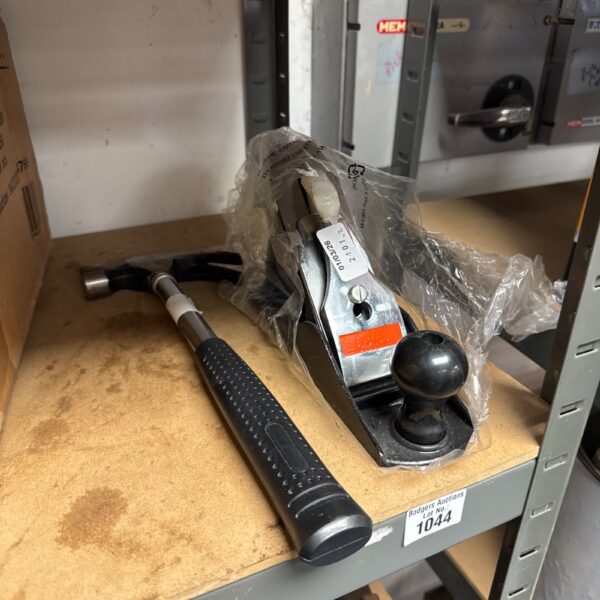 New woodplane and hammer set for woodworking projects.