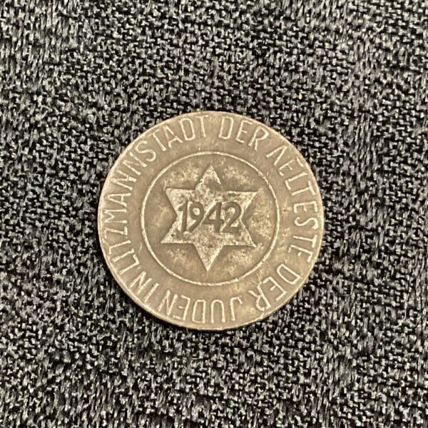1942 Litzmannstadt Jewish coin with Star of David.