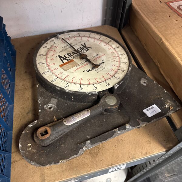 Vintage Acrator torque calibration tool with foot-pound dial.
