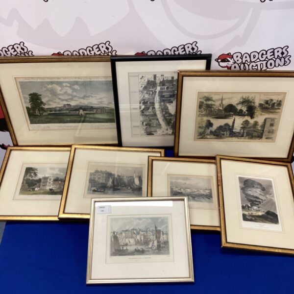 Antique collection of London, Cornwall and Plymouth engravings.