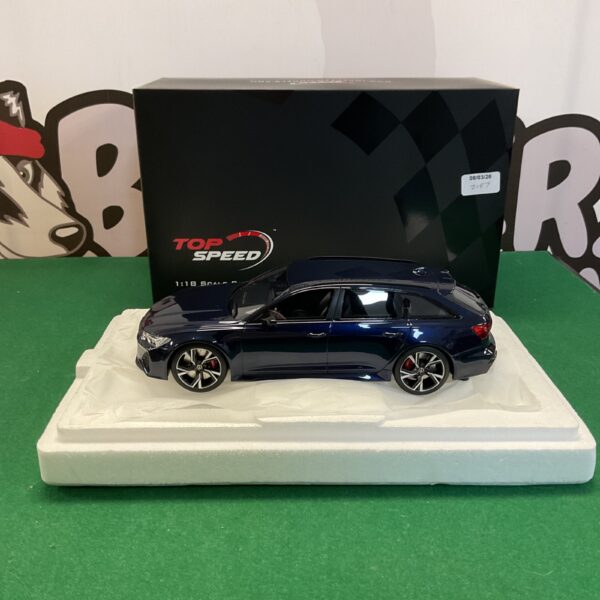 Blue Audi RS6 Avant 1:18 scale model car by Top Speed.