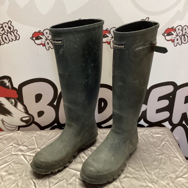 Pair of used Barbour wellington boots size 5.