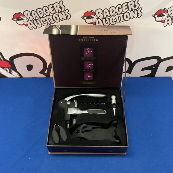 Close-up of the BarCraft Connoisseur corkscrew wine opener.