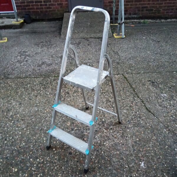 Used Beldray aluminium step ladder with three steps.
