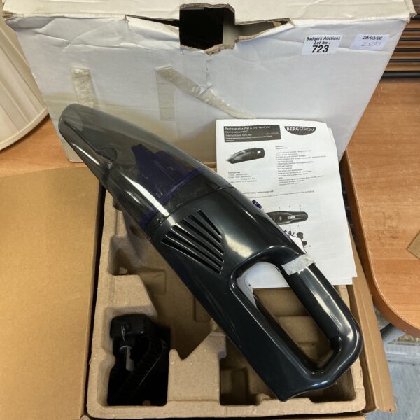 Bergstorm car vacuum with charger included for portable cleaning.