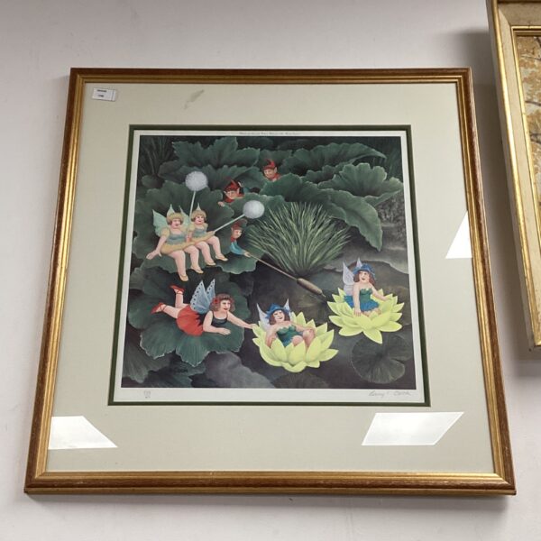 Signed Beryl Cook fairy print, whimsical art, limited edition collectible.