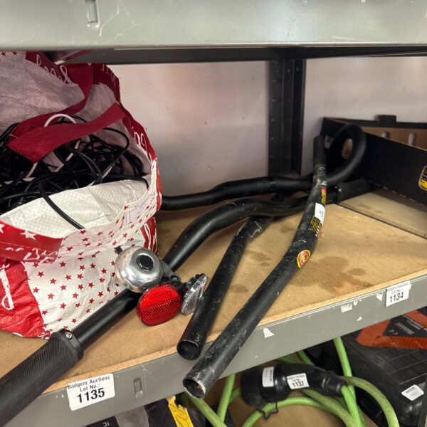 Selection of used bicycle handlebars including Easton EA70.