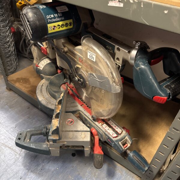 Large Bosch GCM 10 SD chop saw in used condition.