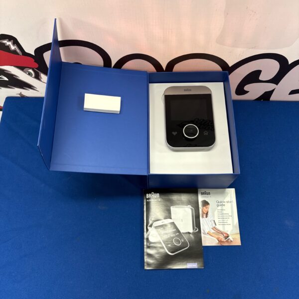 Braun Active Scan 9 blood pressure monitor in box.