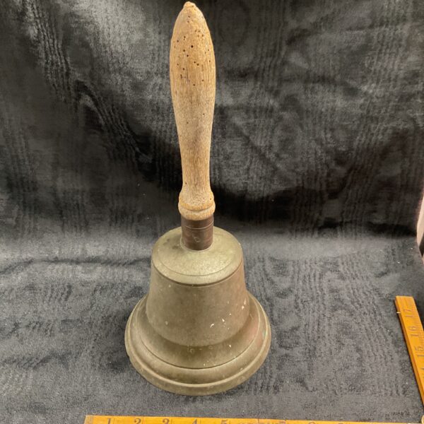 Vintage bronze handbell with a comfortable handle.