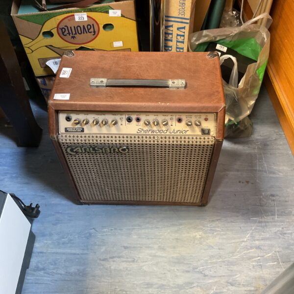Front view of vintage Carlsbro Sherwood Junior amplifier.
