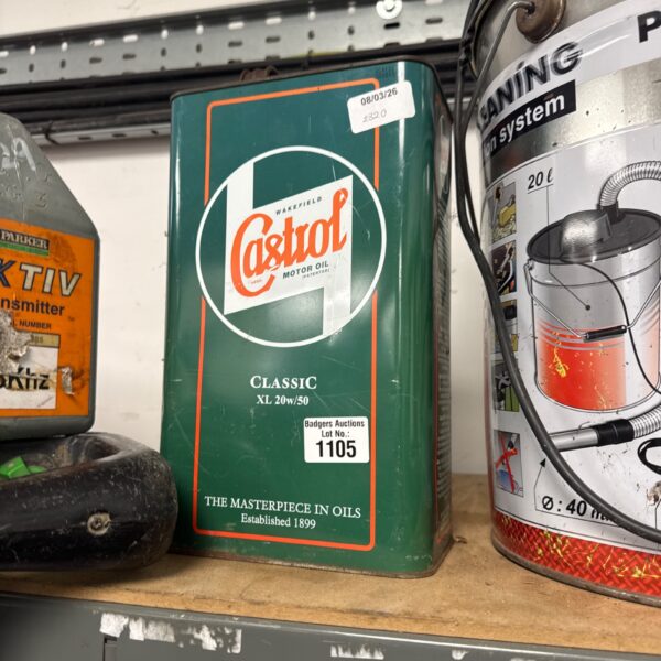 Vintage Castrol XL 20W/50 motor oil can for collectors.