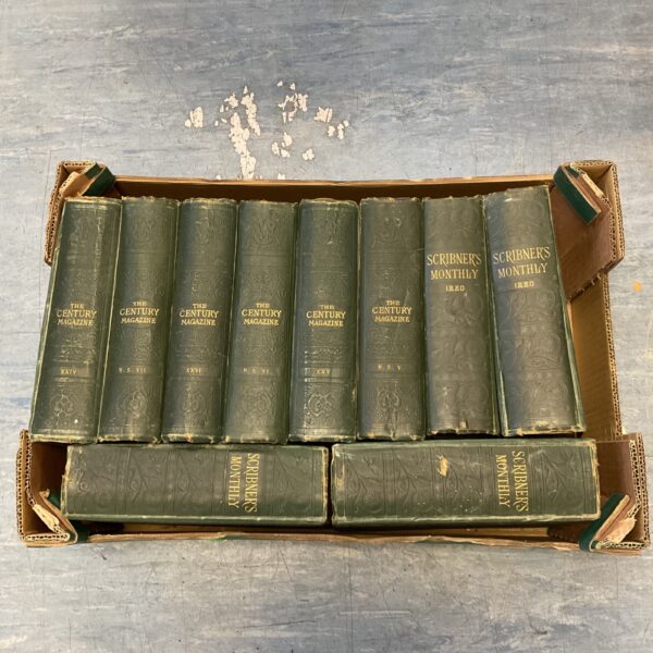 Antique collection of Century Magazine & Scribner's Monthly periodicals.
