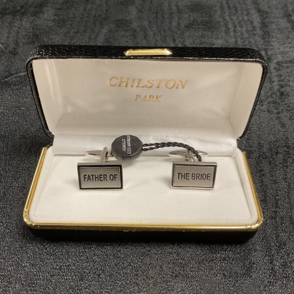 Chilston Park Father of the Bride cufflinks, a classic wedding gift.