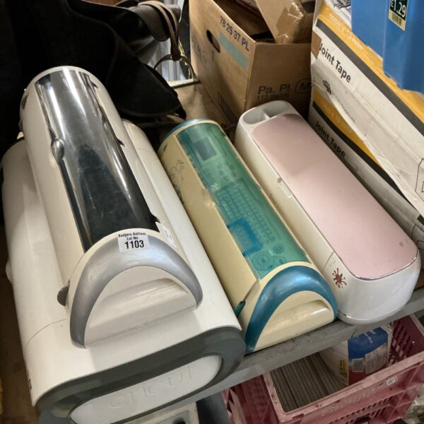 Lot of four Cricut crafting printers for vinyl and paper projects.