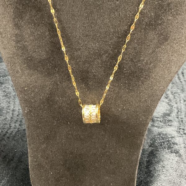 Gold plated crystal pendant necklace, 16 inch length.