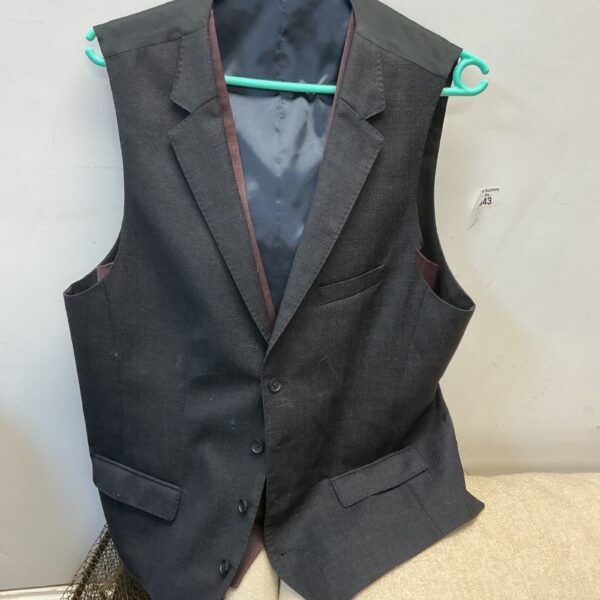 Dark coloured men's waistcoat, tailored vintage vest.