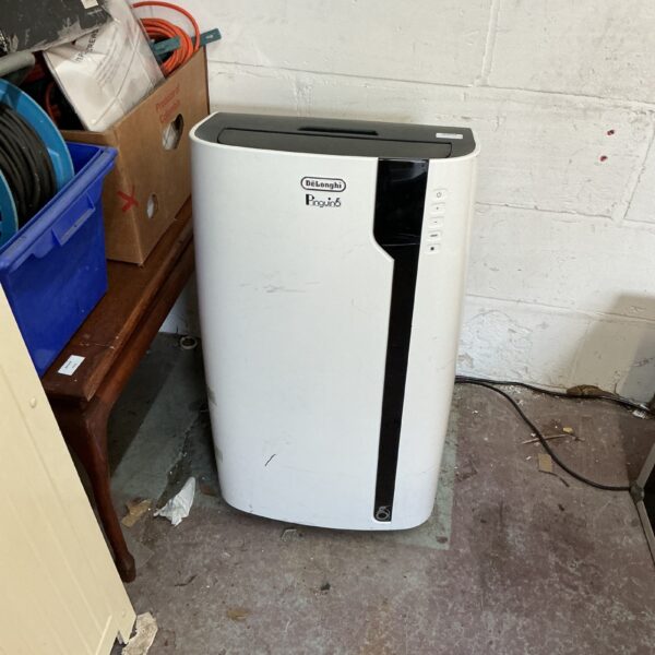 White De Longhi air conditioner unit for home cooling.