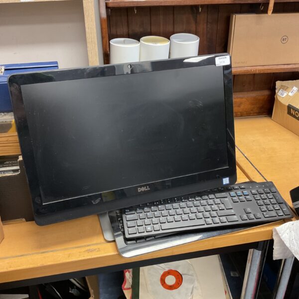 Used Dell all-in-one PC with keyboard for sale.