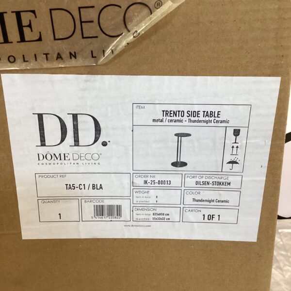 Dome Deco Trento side table new in original packaging.