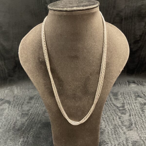 Delicate double chain necklace with "SS" marking, vintage style.