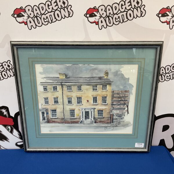 Signed watercolour painting of an Easton street townhouse.