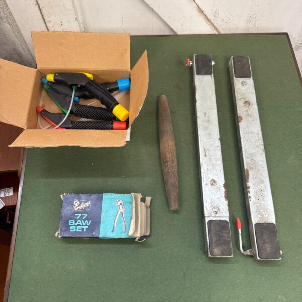Vintage Eclipse 77 saw set with furniture dolly and spray nozzles.
