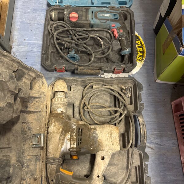 Erbauer SDS drill in carry case, concrete breaker, power tool.