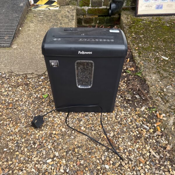 Fellowes P-30C paper shredder for secure document disposal.