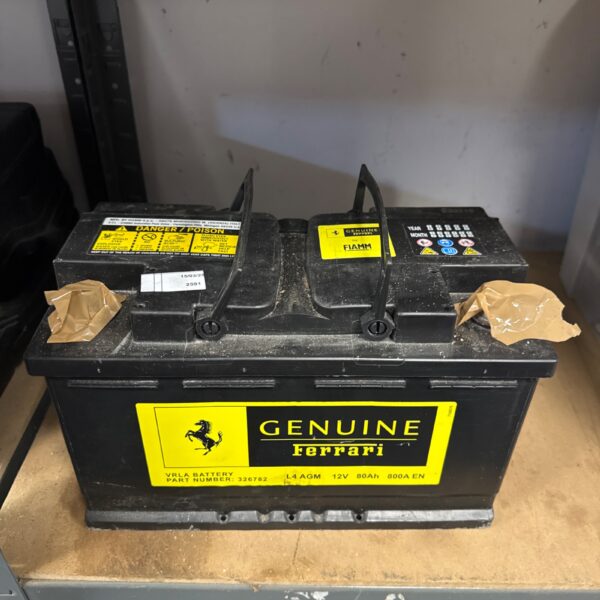 Genuine Ferrari 12v 80ah battery for automotive use.