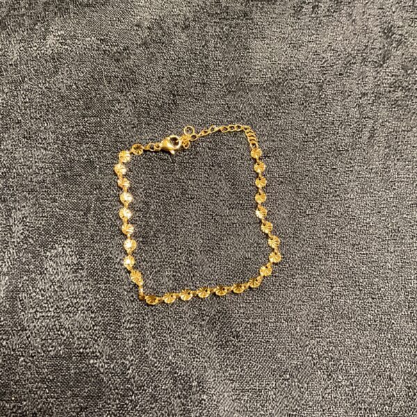 Gold plated flower link bracelet, delicate floral jewellery.