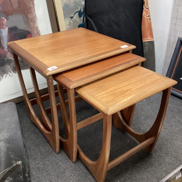 Vintage G-Plan nest of three teak tables in good condition.