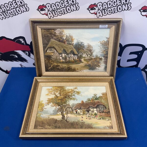Pair of Glynn Carter cottage paintings, idyllic rural scenes.