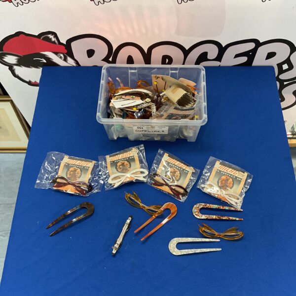 Vintage hair accessories lot with grips and clips.