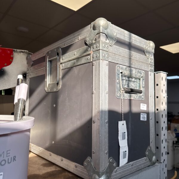 Heavy-duty flight case for equipment protection and transport.