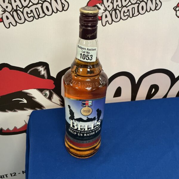 Help the Heroes Bells Whisky bottle, a charity fundraising item.