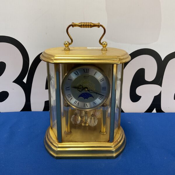 Vintage Hermle quartz moon phase carriage mantle clock