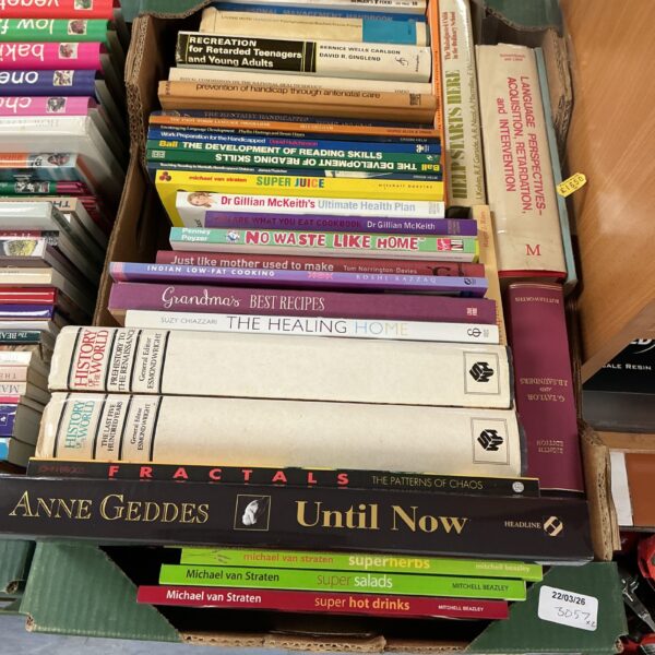 Vintage collection of history and educational books.