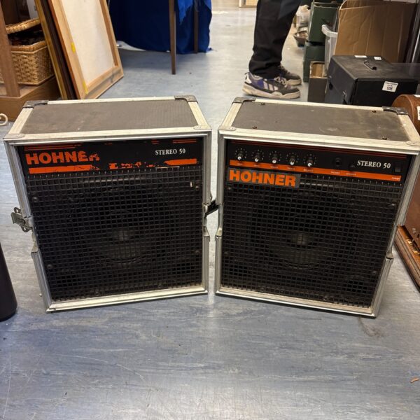 Vintage Hohner Stereo 50 keyboard speakers in a pair.