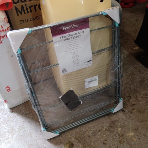 Home vida 3 tier clothes airer in original packaging.