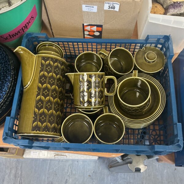 Vintage Hornsea Pottery coffee set with brown Silex glaze.