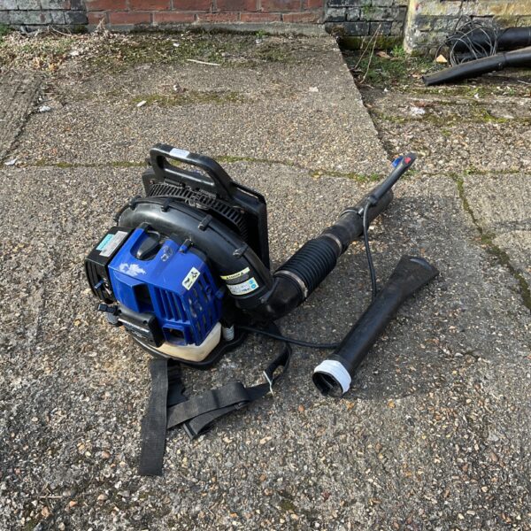 Hyundai petrol leaf blower in used condition, garden power tool.