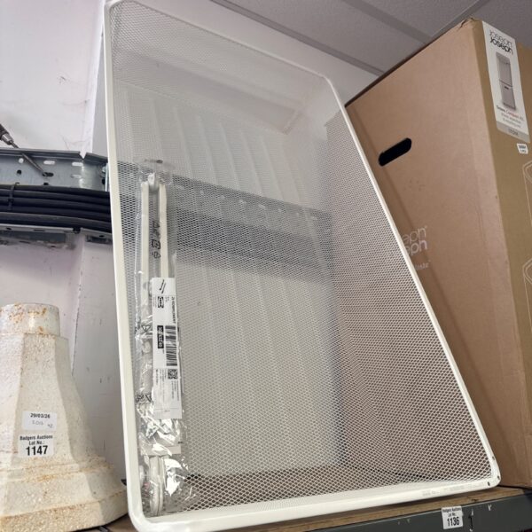 IKEA Komplement mesh drawer with runners for wardrobe storage.