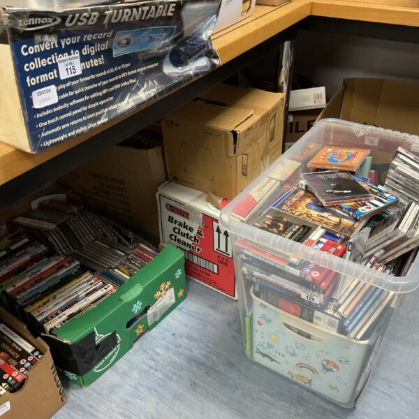 5 boxes of music cds & dvds