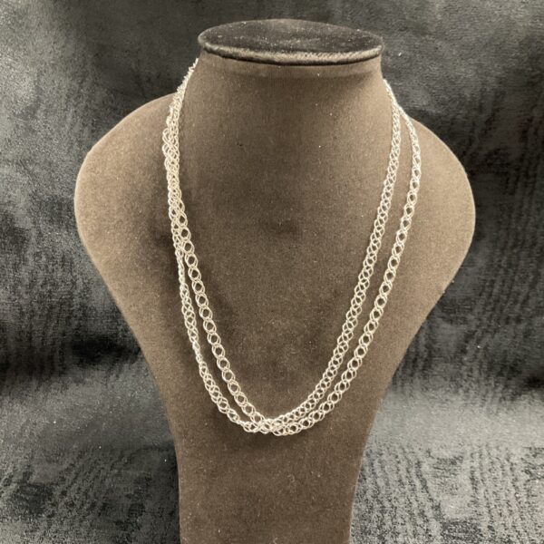 Two 925 Silver double link 18” necklaces 14g