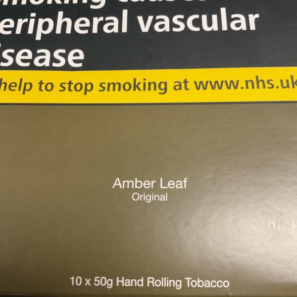 Ten sealed pouches of 50g amber leaf original tobacco