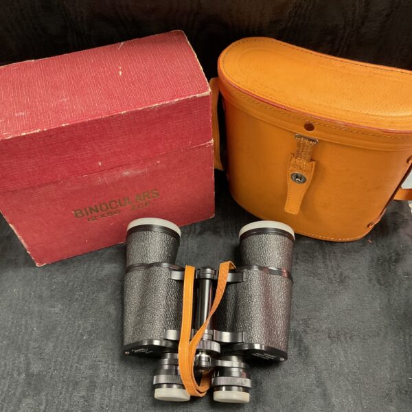 pair of Japanese Pegasus 12 x 50 coated lens binoculars appear almost new in original box